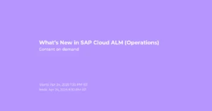 What's New in SAP Cloud ALM (Operations)