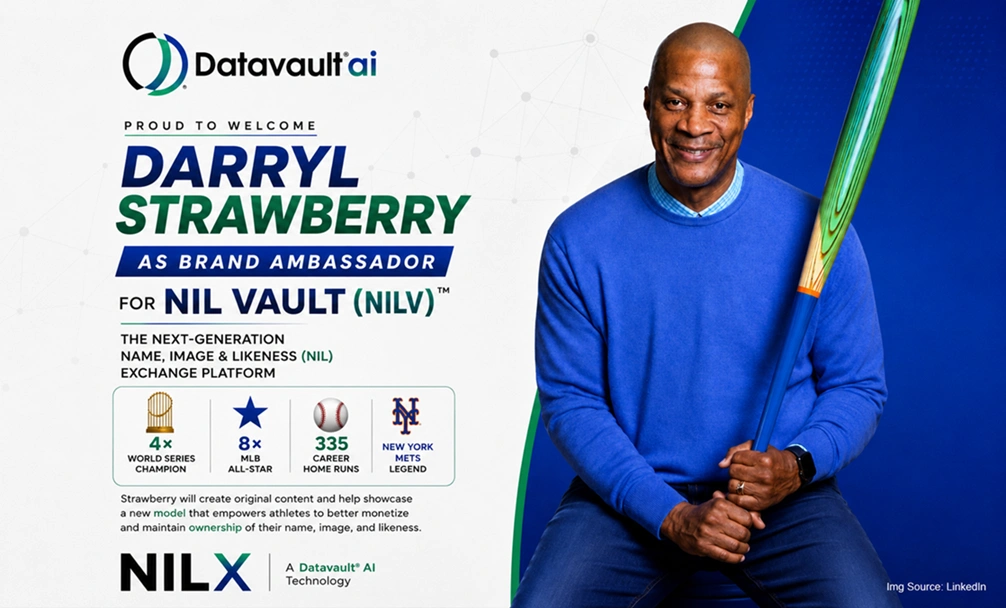 Datavault AI Signs Darryl Strawberry as Brand Ambassador for NIL Vault